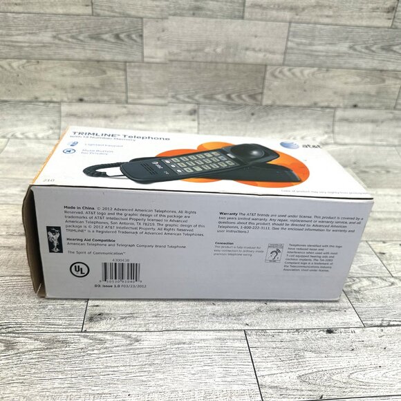 AT&T Black Trimline Corded Telephone #210 w/13 Number Memory (not wireless) 2012 - Picture 8 of 9